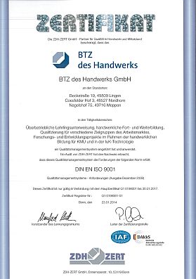 Zertifikat Qualit&auml;tsmanagement